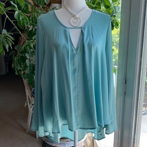 Jennifer Lopez Pale Aqua Top Sz L